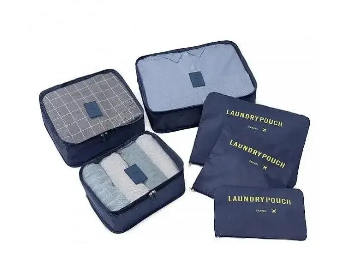 Набір дорожніх органайзерів для речей Laundry Pouch (Бордовий) - фото 5