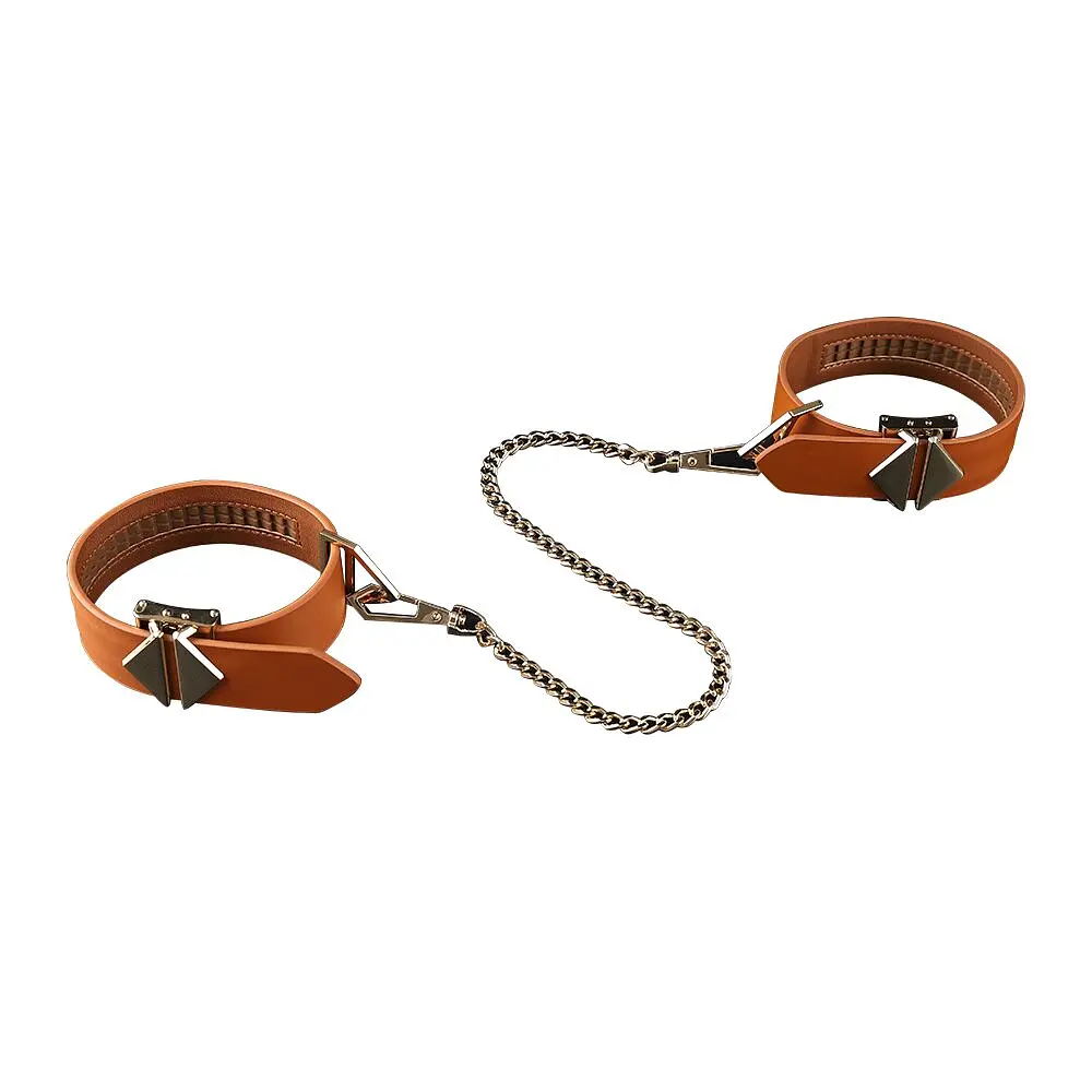 Набір для бондажу LOCKINK 8-Bondage-Straps Restraint Set, коричневий, 8 ременів з натуральної шкіри - фото 4