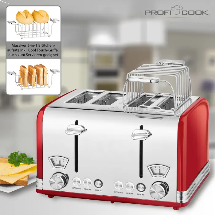Тостер Profi Cook PC-TA 1194 Red - фото 7
