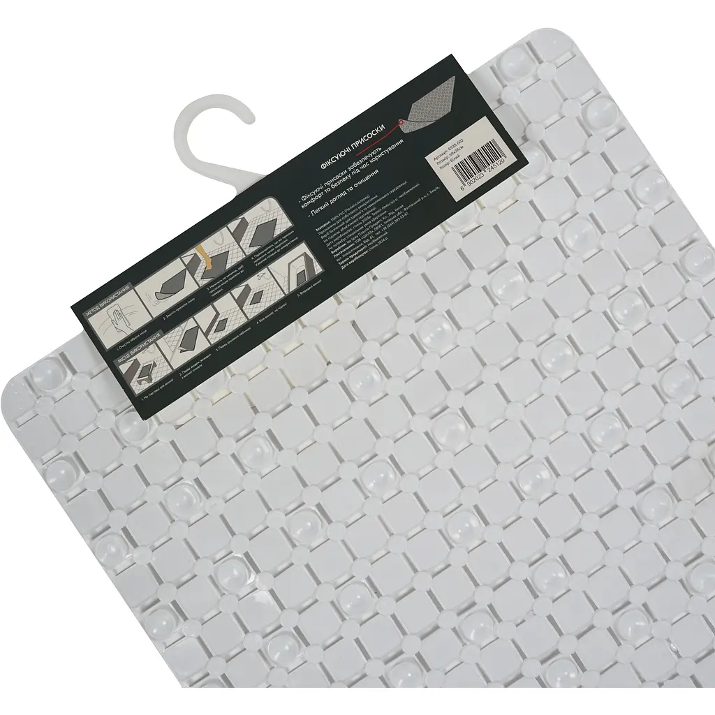 Килимок для ванної Eco Fabric Мозаїка 69х38 см білий (6938-002) - фото 6