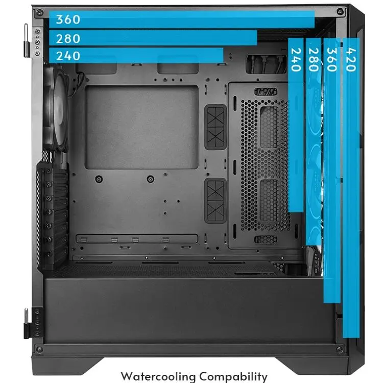 Корпус Chieftec APEX LUMO GA-01B-L-OP 4x140 мм A-RGB, USB-C, E-ATX, без БЖ, Black (GA-01B-L-OP) - фото 4