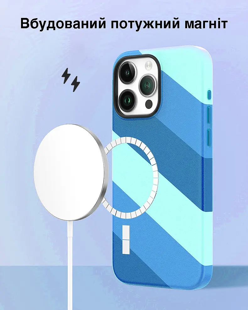 Кольоровий чохол Vokamo для iPhone 15 із магнітом MagSafe Blue - фото 4