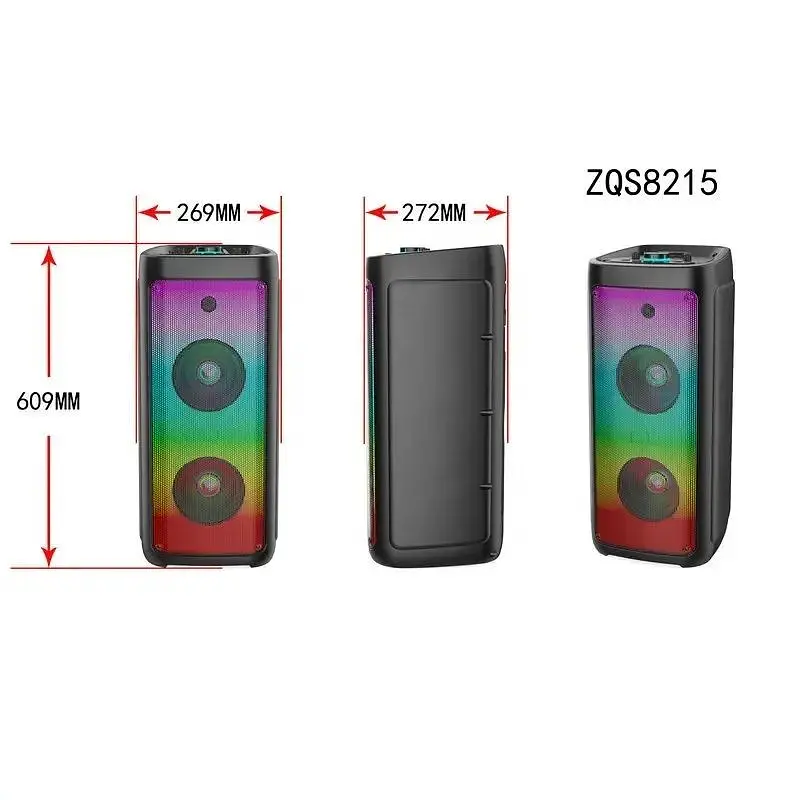 Акустична система XPRO ZPRO ZQS-8215 потужність 150 Вт Bluetooth USB SD USB AUX мікрофонний вхід для караоке (MER-15653_3850) - фото 5