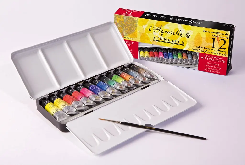 Набір акварельних фарб Sennelier L'Aquarelle, 12 туб по 10 мл, металевий пенал-палітра - фото 2