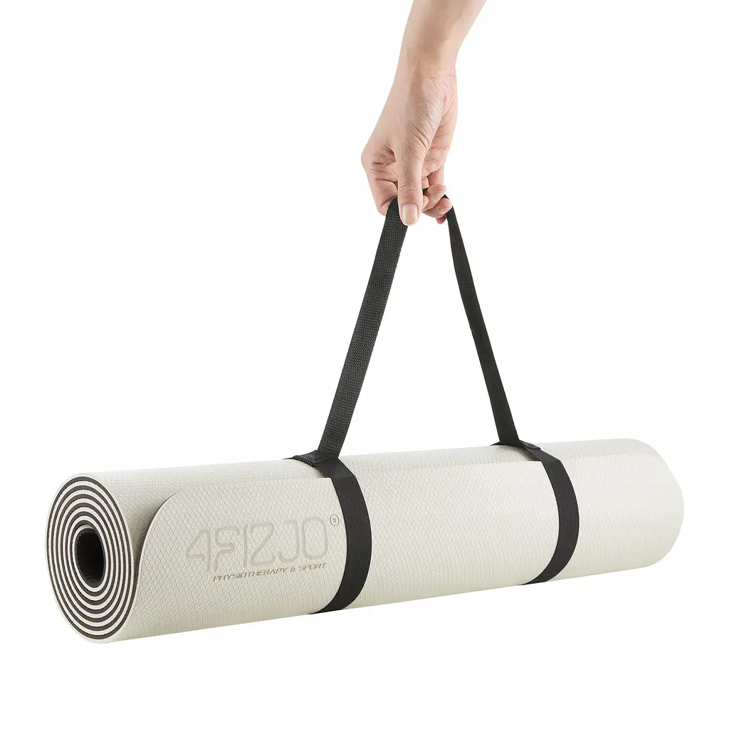 Килимок (мат) спортивний 4FIZJO TPE 180 x 60 x 0.6 см для йоги та фітнесу Grey/Black (P-5907739317100) - фото 6