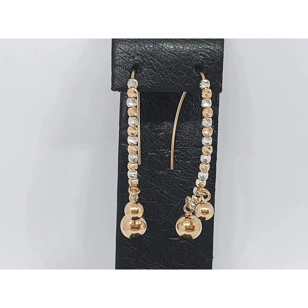 Золотые серьги-петли Favoritum с алмазной гранью. 210412 - фото 2