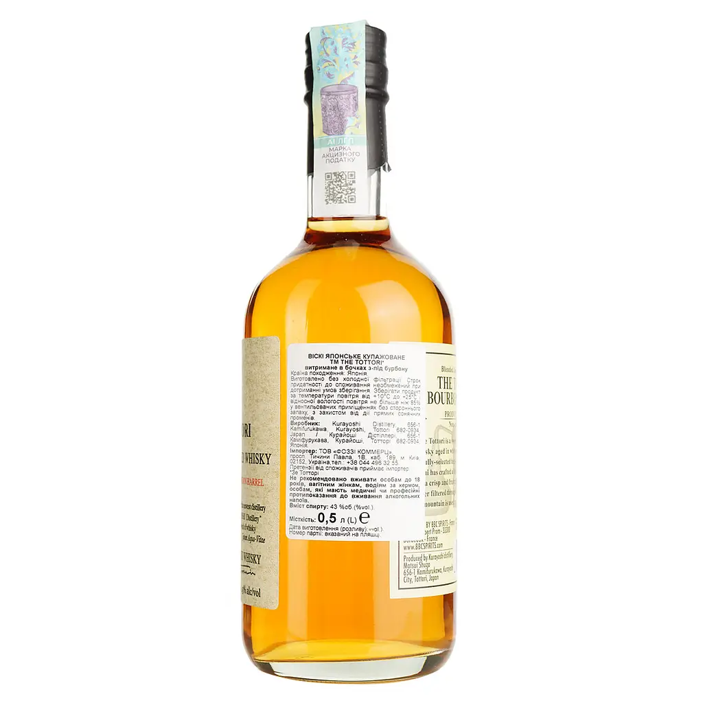 Виски The Tottori Blended Aged in Bourbon Barrel 43% 0.5 л в подарочной упаковке - фото 4