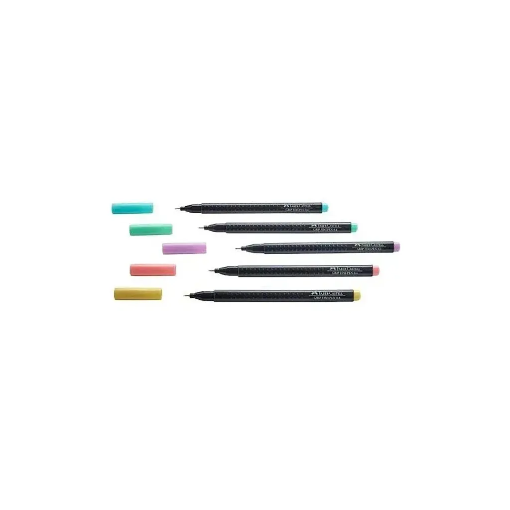 Лайнер Faber-Castell набір ручок капілярних Grip Finepen neon тригранна 0,4 мм, 5 кольорів (32145) - фото 3