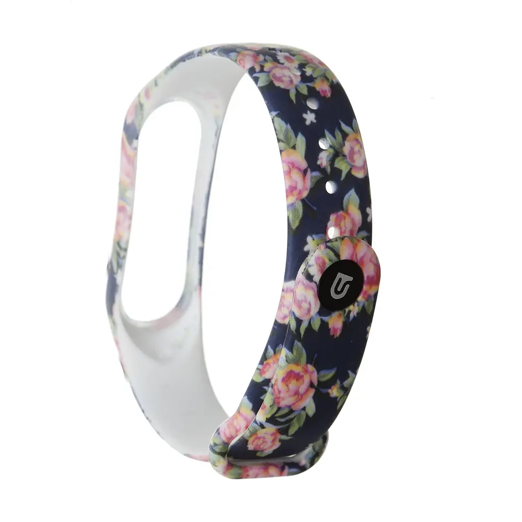 Силіконовий ремінець для фітнес браслетів Xiaomi Mi Band 3/4, Silicone, blue flowers, зі зручною застібкою, на фітнес трекер та смарт годинник, ArmorStandart (ARM52066) - фото 3