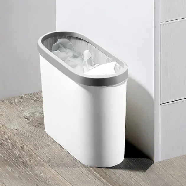 Ведро для мусора MBM My Home узкое без крышки 10 л белое (BIN-08 10L WHITE) - фото 6