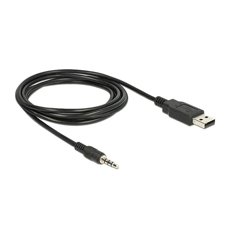 Кабель аудіо USB для iPod Shuffle Jack 3.5mm M 4 pin -> USB AM, 1.0 м. чорний - фото 2