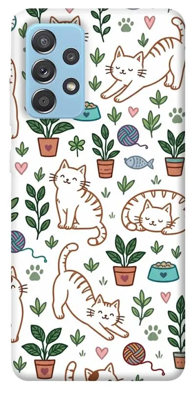 TPU чехол Demsky Cats pattern для Samsung Galaxy A52 4G / A52 5G