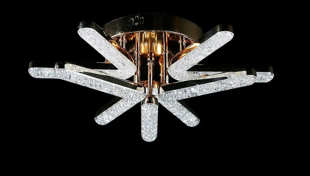 Люстра стельова LED Splendid Ray LT872/3+3, 120W, золото, білий, сучасний стиль з пультом, димер - фото 3
