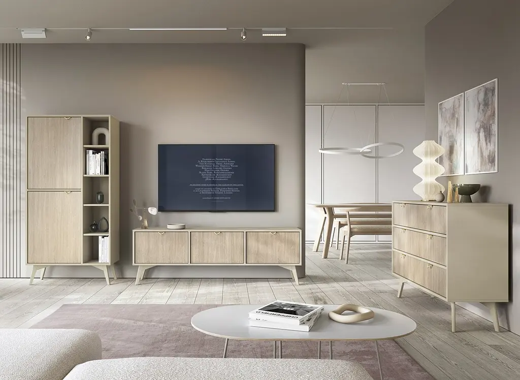 Комод Perfect Home Форест / Forest KSZD106 1-дверный с 3 ящиками Беж песочный/пихта сканди (PFH-091482) - фото 9