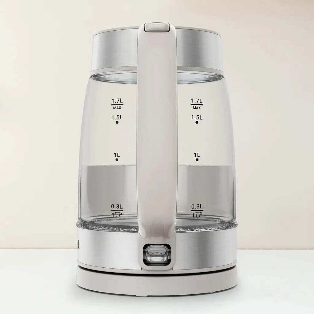 Електрочайник Tefal Glass Kettle 1.7 л скло з підсвіткою біло-срібний (KI605B30) - фото 4
