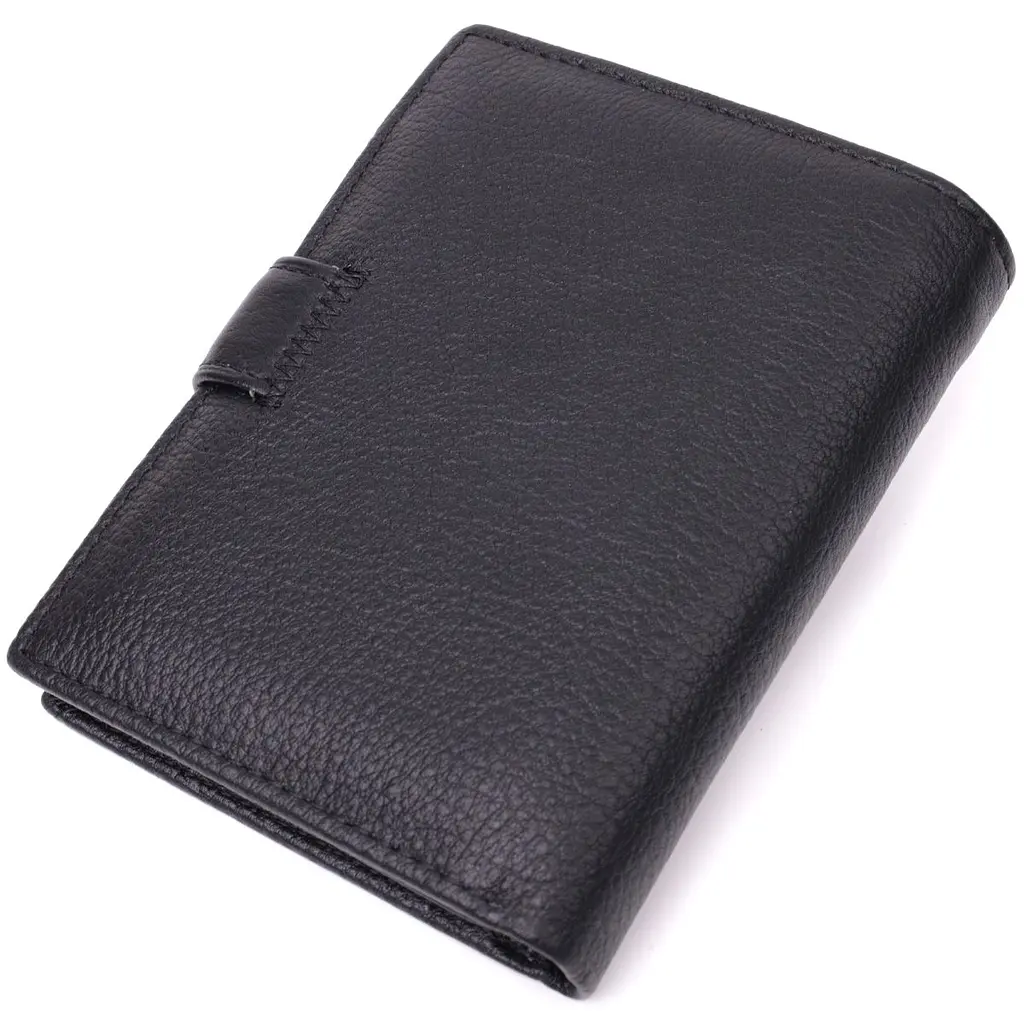 Солідний чоловічий гаманець з натуральної шкіри ST Leather 22467 чорний - фото 2