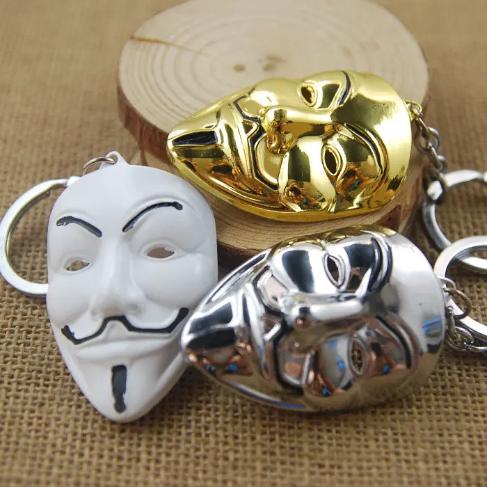 Брелок Маска Гая Фокса Значит Вендетта V for Vendetta.126 Белый - фото 2