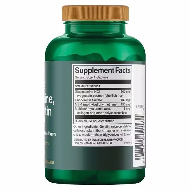 Хондропротектор Swanson Glucosamine, Chondroitin & MSM, 90 капсул для догляду за суглобами - фото 2