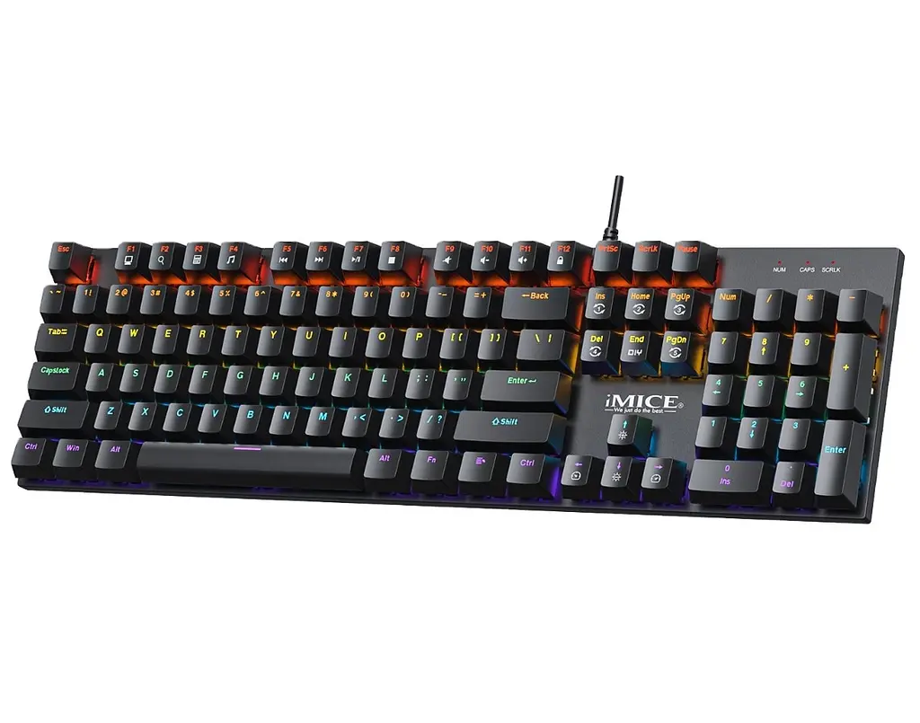 Клавіатура механічна ігрова з підсвіткою iMICE Model GK-600 USB Wired Type-C, Eng/Укр/Рус, Black - фото 2