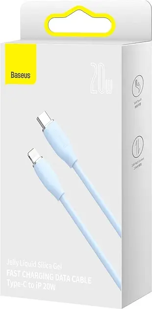 Кабель Baseus Jelly Liquid Silica Gel Fast Charging Cable Type-C to Lightning 20W 1.2m CAGD020003 Blue - фото 3