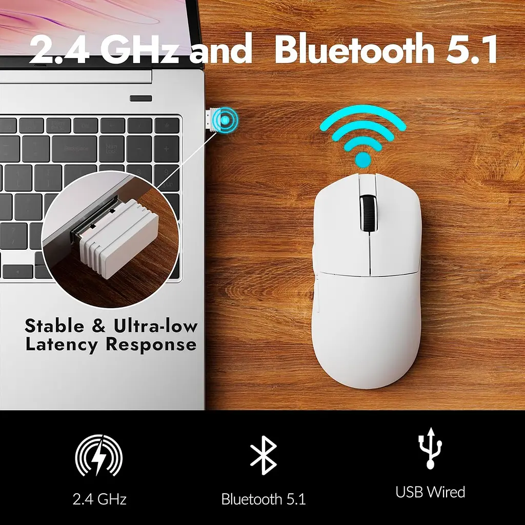 Миша Lemokey G1 Wireless 8K White (G1-A2) [145027] - фото 4