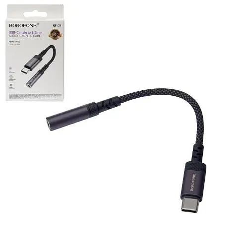 Перехідник BOROFONE BV24, Type-C male - 3.5 female, 0,15м