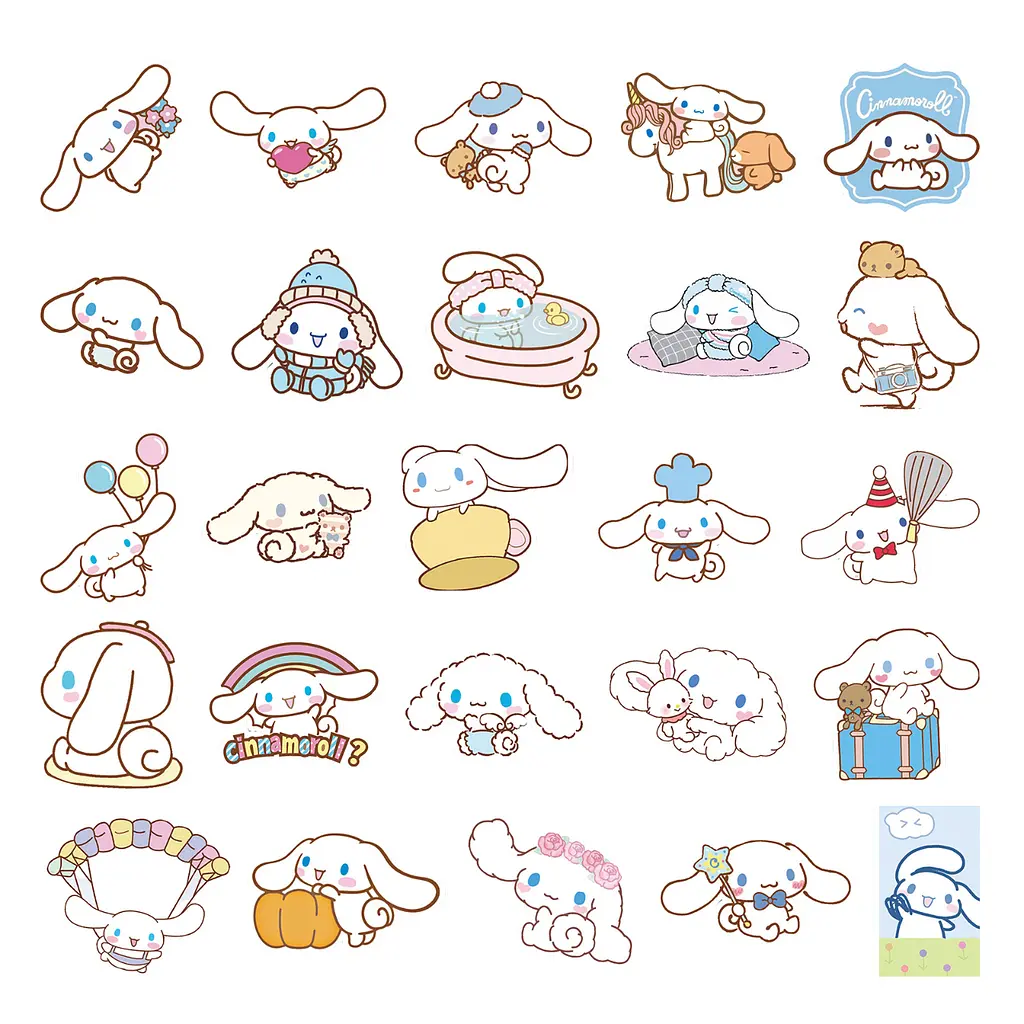 Стикерпак Набір наклейок GeekLand Hello Kitty Cinnamoroll Хелло Кітті Сіноморол 50 штук - фото 4