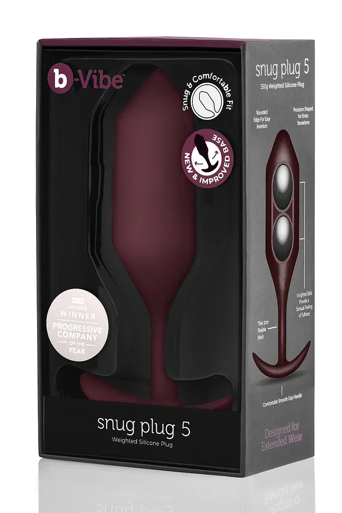 Анальна пробка B-Vibe Snug Plug 5, 16 см (бордовий) - фото 5