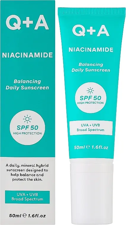 Балансуючий сонцезахисний крем для обличчя Q+A Niacinamide Balancing Daily Sunscreen SPF 50 50 мл - фото 2