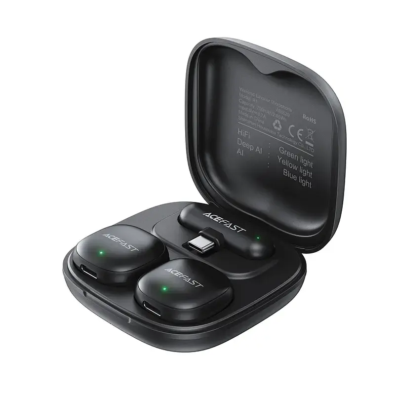 Бездротова мікрофонна система ACEFAST R1 dual-mic (Type-C) Black 6974316284895 - фото 3