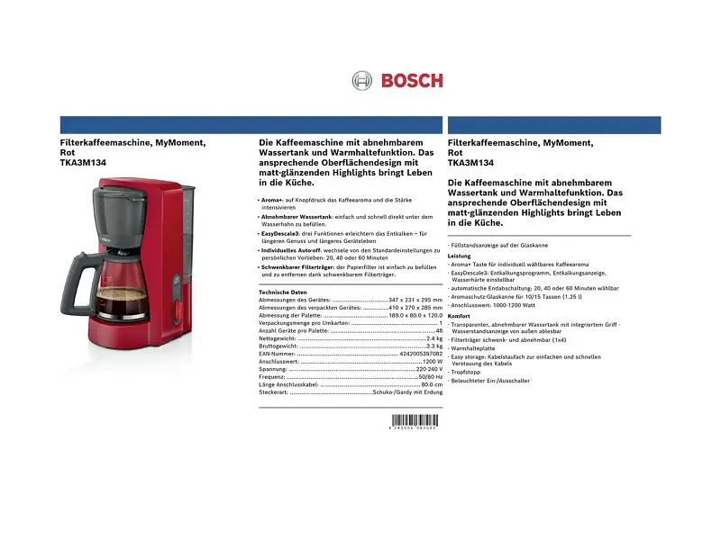 Кавоварка Bosch TKA3M134 - фото 2