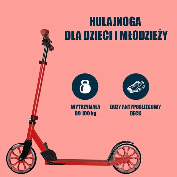 Самокат Hudora Bigwheel UP 200 Red (14152) - фото 4