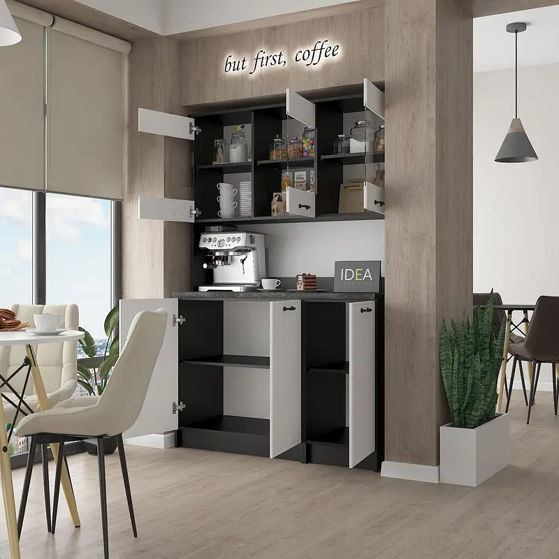 Буфет кухонний Idea К-92.3 Чорний / Білий - фото 2