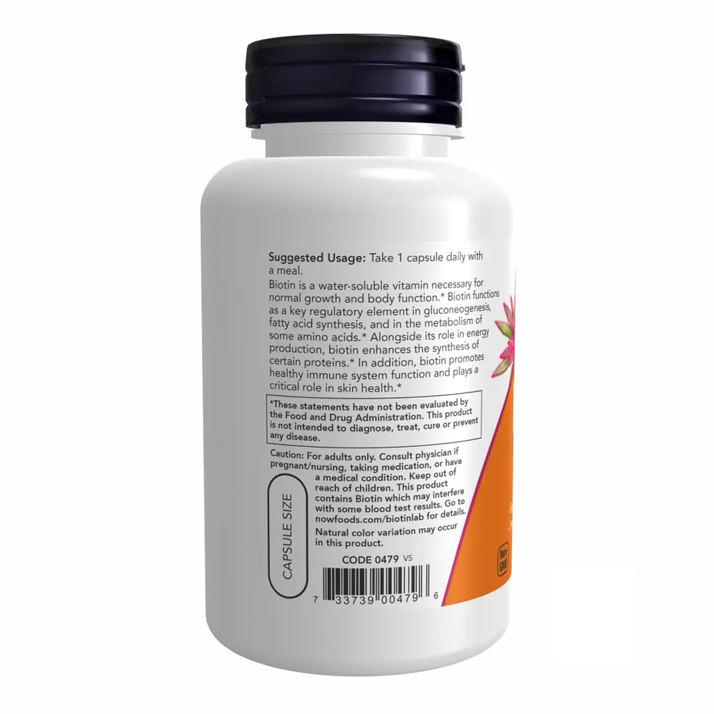 Біотин Biotin 10 мг (10 000 мкг) 120 вегетаріанських капсул - фото 3