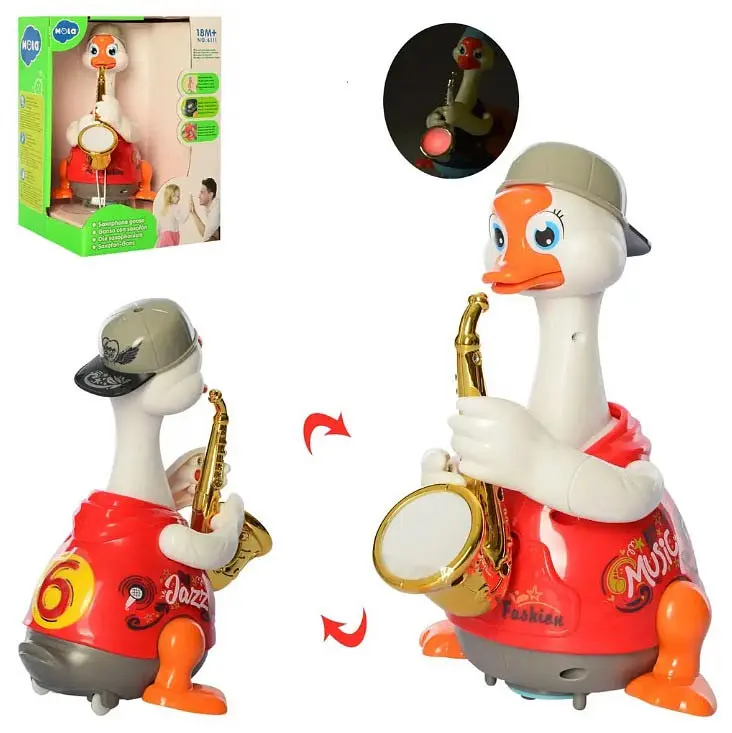 Гусак саксофоніст Hola Toys 6111-red Музична іграшка Червоний - фото 5