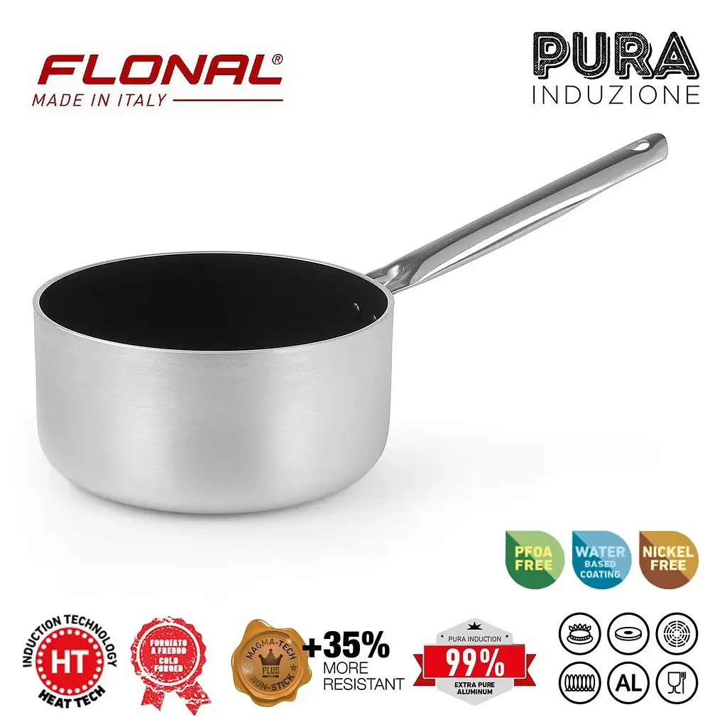 Ківш Flonal Pura Induction Professional 2.8 л 20 см з антипригарним покриттям Magma-Tech Plus алюмінієвий професійний - фото 2