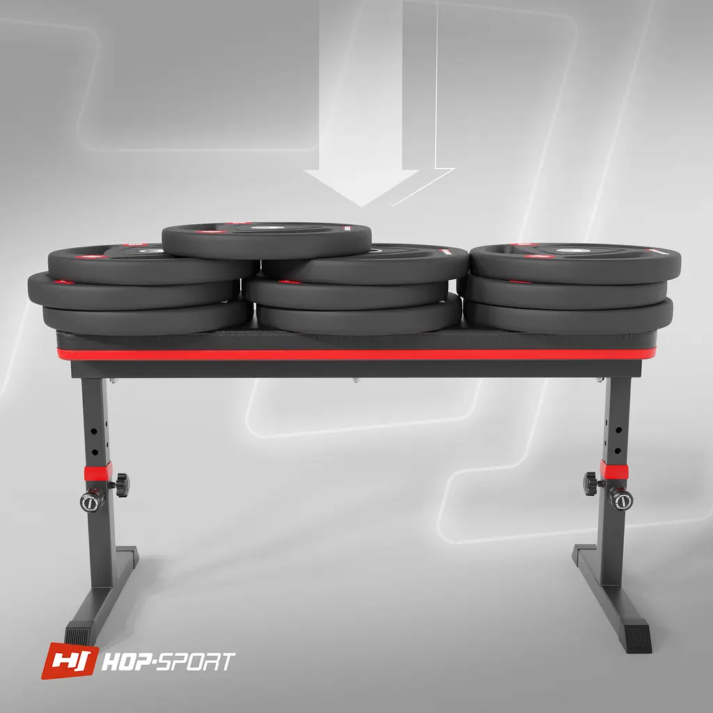 Лавка тренувальна Hop-Sport HS-1025 Pro для жиму горизонтальна регульована - фото 5
