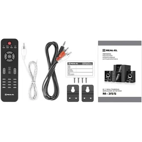 Колонки 2.1 M-355 Black сателлиты 2 x 12 Вт. REAL-EL teh0021034 - фото 7