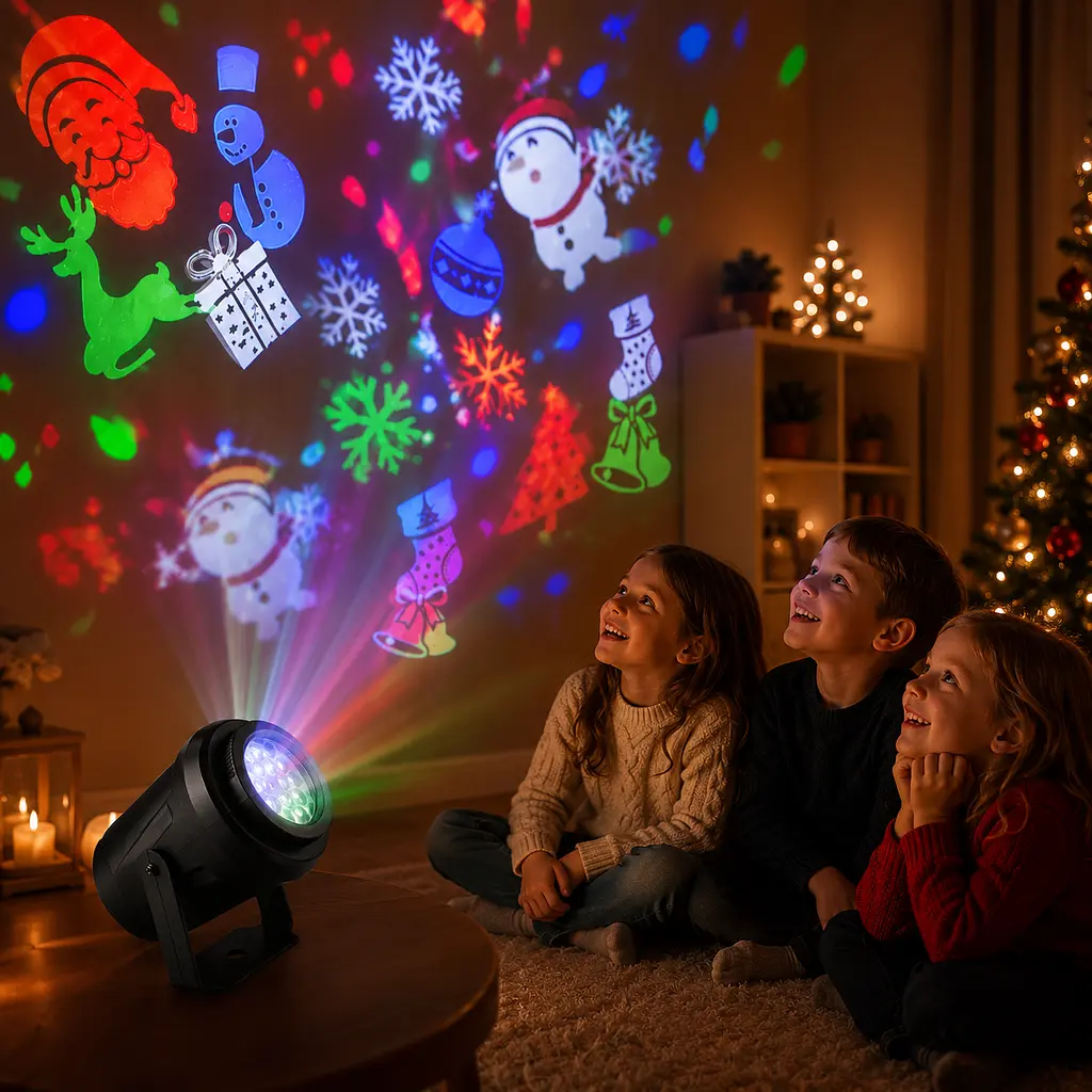 Дитячий LED проектор Projection Lamp з 16 малюнками / Мультиколорний проектор з 3D / LED прожектор дитячий - фото 2