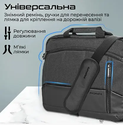 Сумка для ноутбука Promate Satchel-MB 15.6" Black (satchel-mb.black) - фото 6