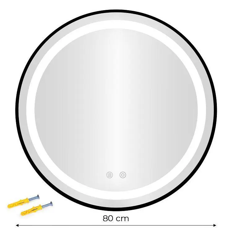 Кругле настінне дзеркало ModernHome Anti-Fog з LED-підсвіткою 80 см. - фото 9