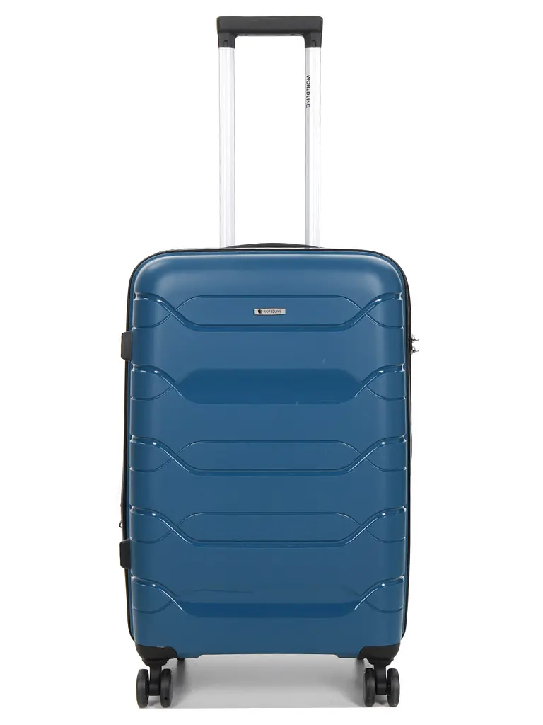 Валіза середня M поліпропілен Worldline Airtex 282 74л 64×41×26см Синій - фото 2