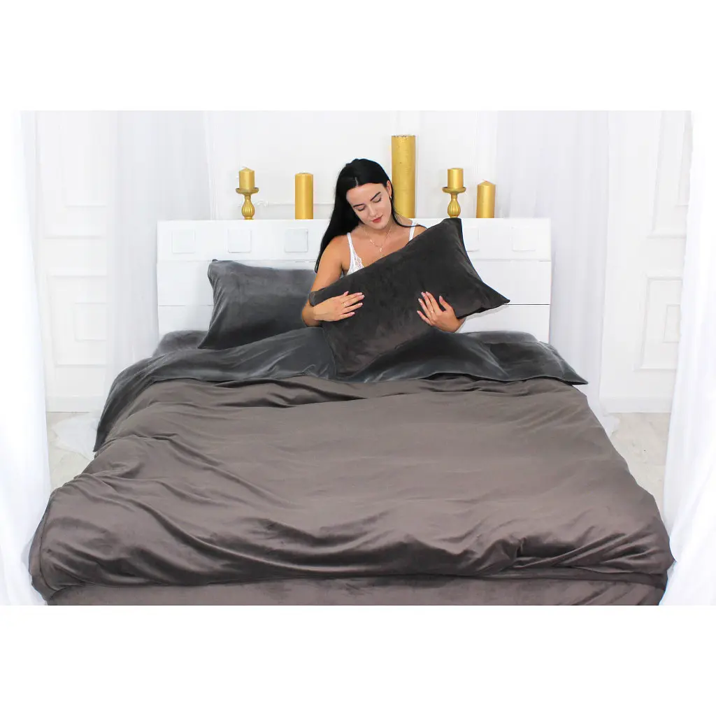 Постільна білизна MirSon Велюр Winter Frost 28-0005 + 28-0003 Anemone Velvet 2х143х210 (2200004009056) - фото 2