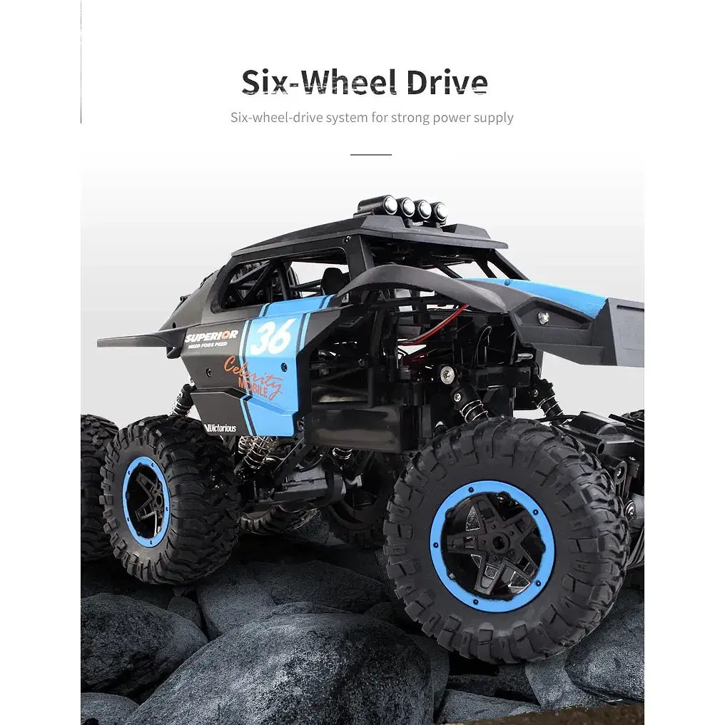 Машинка на радіокеруванні Позашляховик JJRC Q101 1:12 Off-Road Vehicle 6WD [Black/Blue] [64873] - фото 4