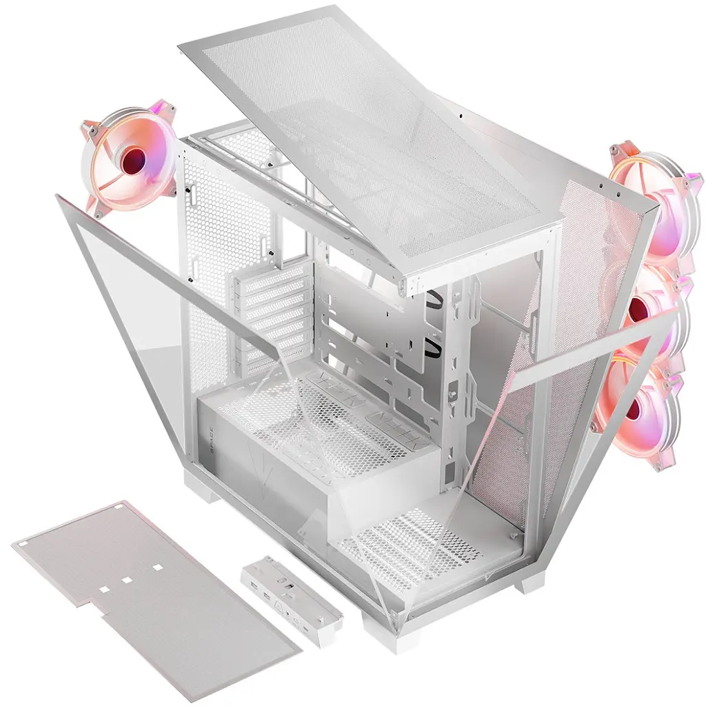 Корпус Modecom VOLCANO SPACE APEX ARGB 4x140mm fans MIDI USB 3.0x2+TYPE-C БІЛИЙ без Блок живлення ATX - фото 8