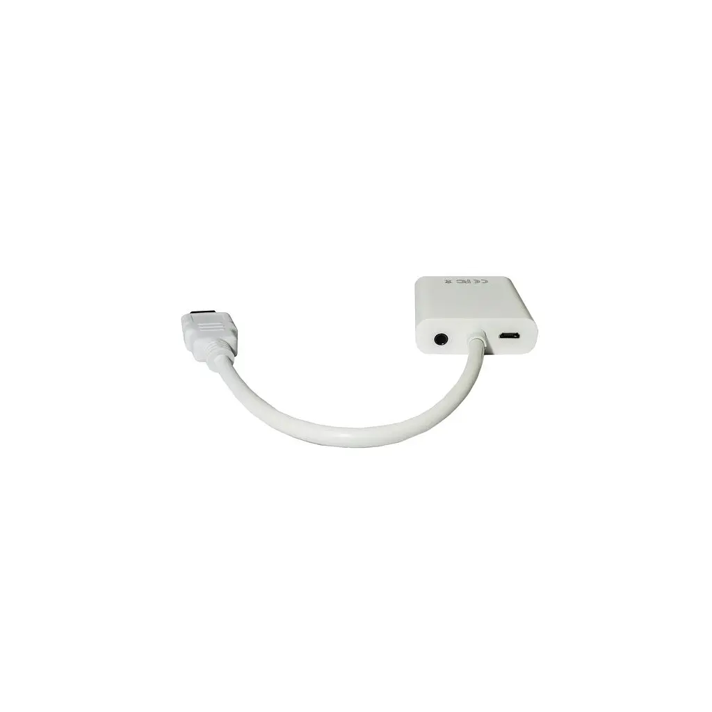 Переходник HDMI M to VGA F (с кабелями аудио и питания от USB) ST-Lab (U-990 white) - фото 2