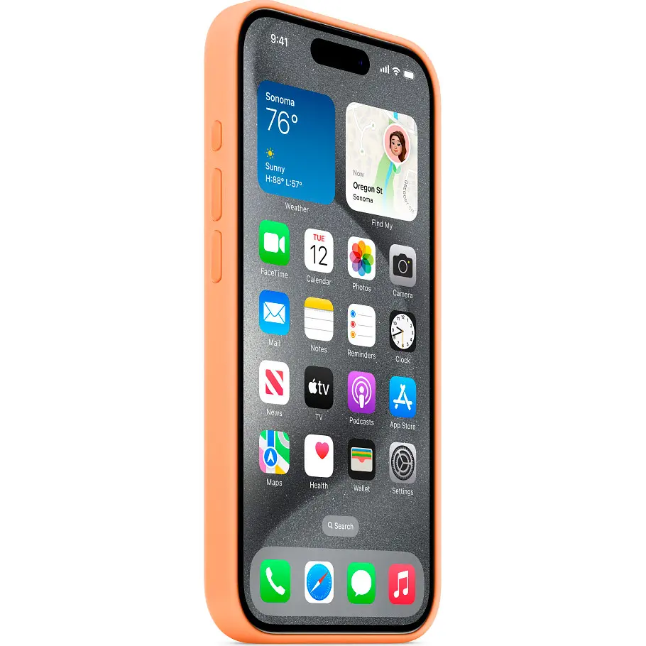 Чохол Silicone Case with MagSafe для Apple iPhone 15 Pro Orange Sorbet AAA [93265] - фото 3