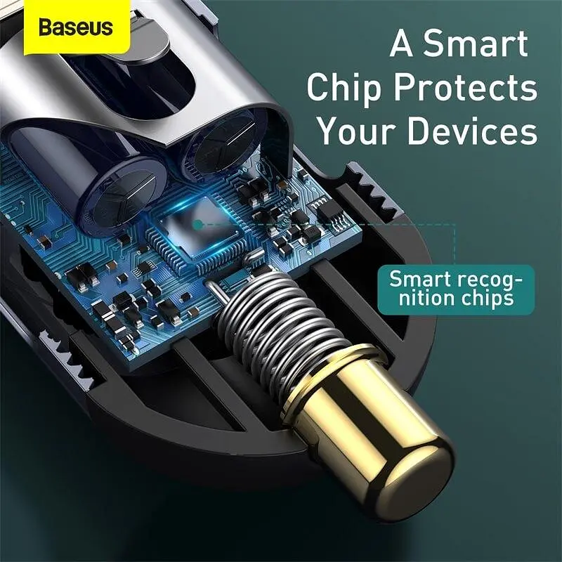 Адаптер автомобильный BASEUS Share Together PPS multi-port Fast charging car charger with cord |2USB/2Type-C, - фото 4