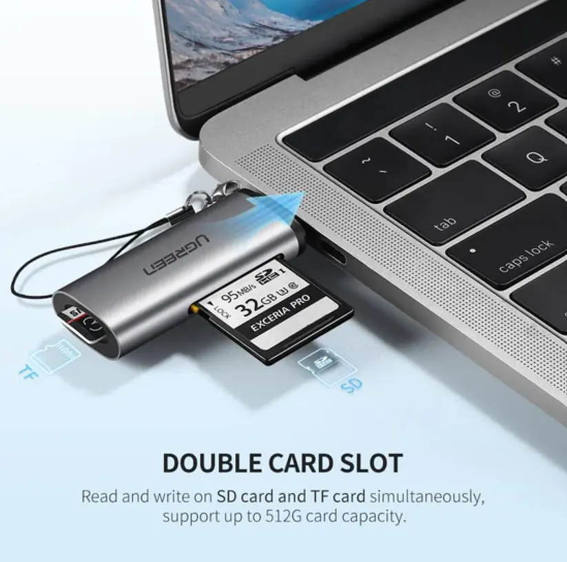 Кардрідер UGREEN CM184 USB-C TF+SD Card Reader (50704) - фото 2