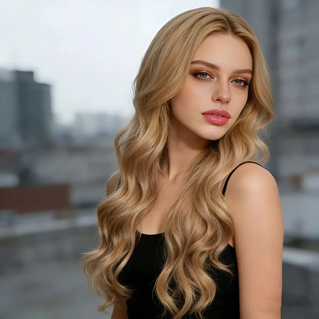 Перука жіноча довга хвиляста Golden Wave Пшеничний блонд 65 см - фото 3